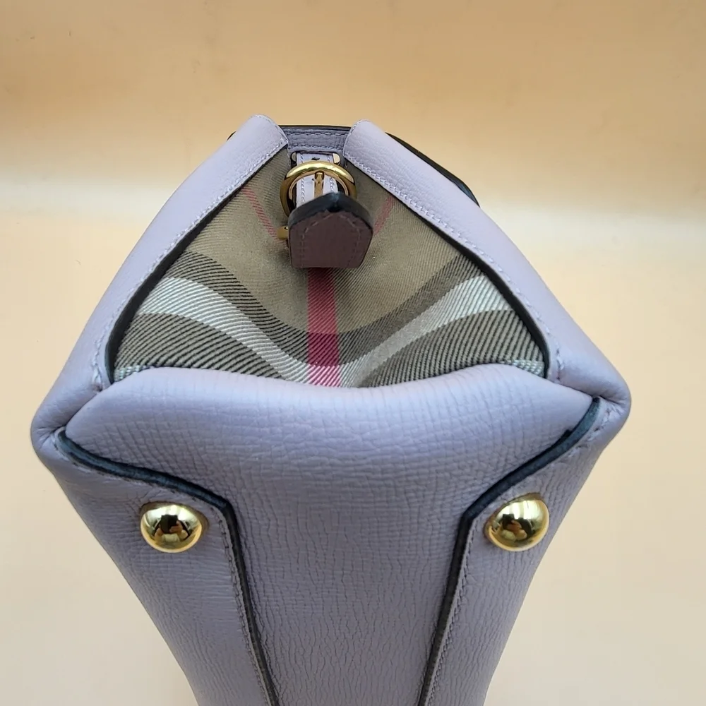 BURBERRY Camberley Calfskin Leather Pale Orchid Handbag, Authentic W/ COA..